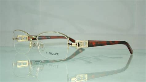 versace gold half rimmed glasses|clear Versace eyeglasses.